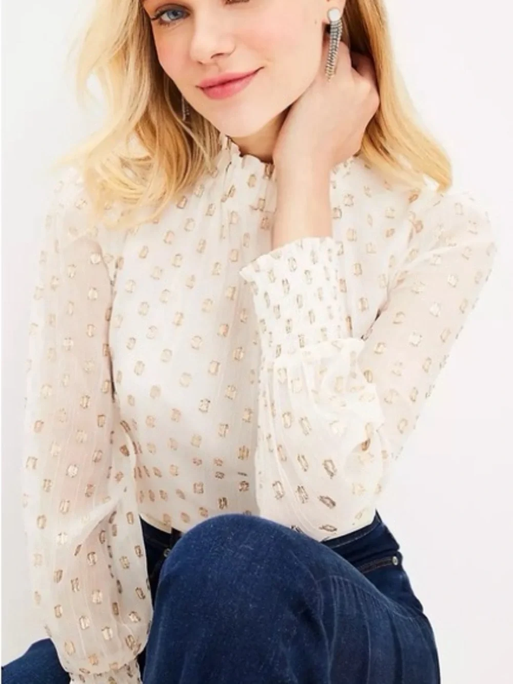 LOFT Ruffle Blouse - Picture 2 of 6